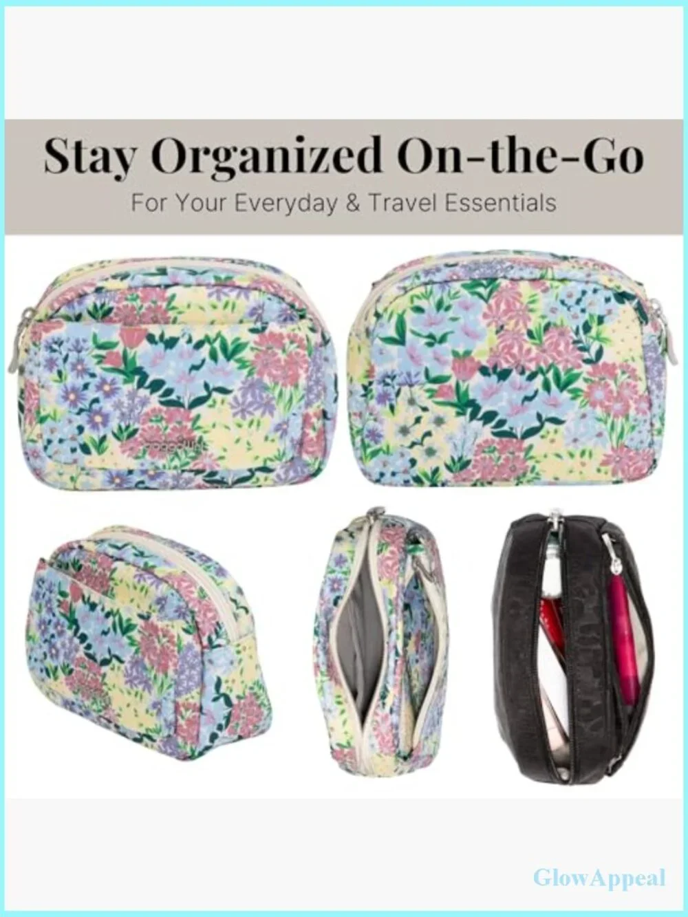 Lightweight Cosmetic Bag - Travel Makeup Organizer with Pockets